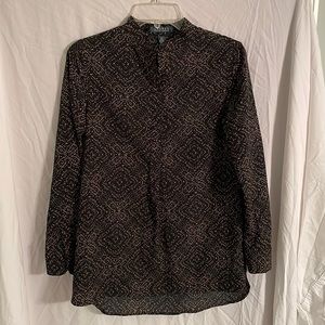 Lauren , XS, Black and Tan patterned tunic